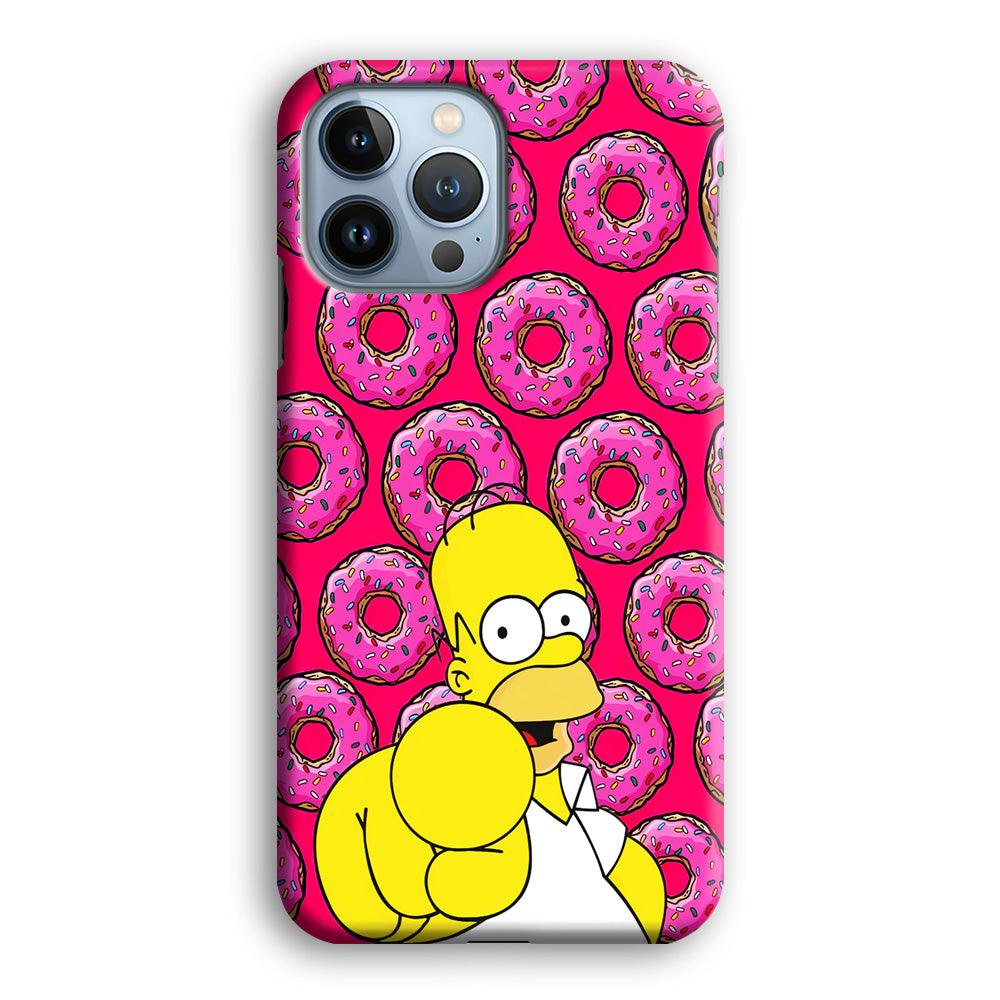 Homer Simpson Donut iPhone 13 Pro Case-Plastic / Full Wrap (3D Case)-Xtracase