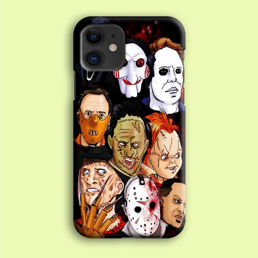 Horror Movie The Faces iPhone 12 Mini Case-Plastic / Full Wrap (3D Case)-Xtracase