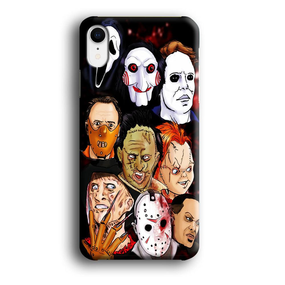 Horror Movie The Faces iPhone XR Case-Plastic / Full Wrap (3D Case)-Xtracase