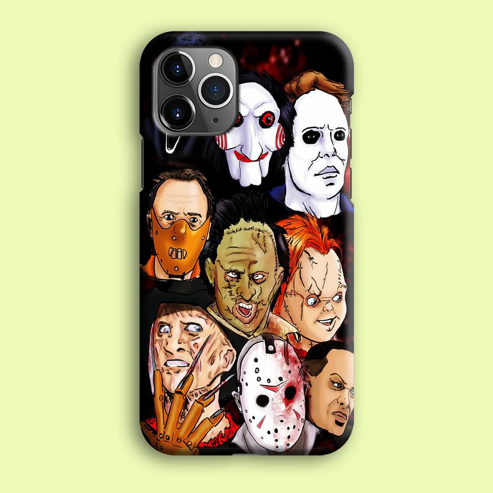 Horror Movie The Faces iPhone 12 Pro Max Case-Plastic / Full Wrap (3D Case)-Xtracase