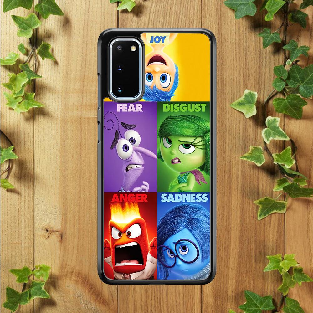 Inside Out Cartoon Samsung Galaxy S20 Case-Rubber / White (2D Case)-Xtracase