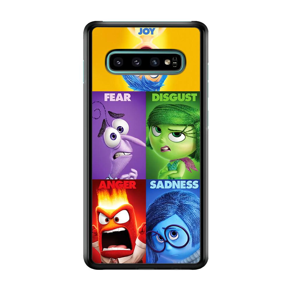 Inside Out Cartoon Samsung Galaxy S10 Case-Rubber / White (2D Case)-Xtracase