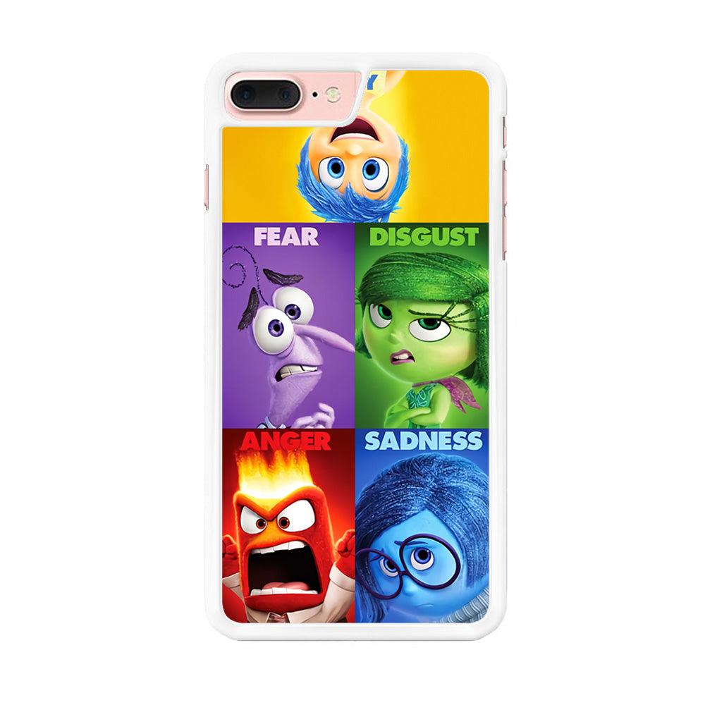 Inside Out Cartoo iPhone 8 Plus Case-Rubber / White (2D Case)-Xtracase