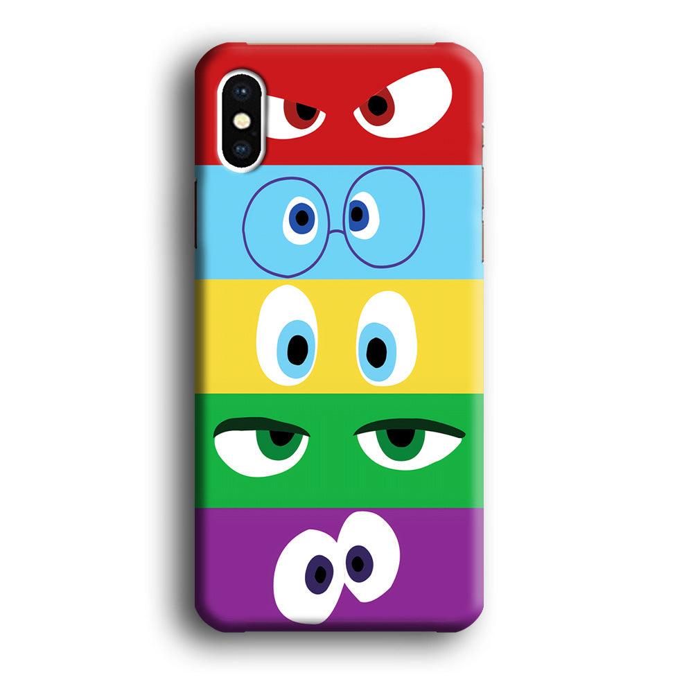 Inside Out Eyes iPhone Xs Case-Plastic / Full Wrap (3D Case)-Xtracase