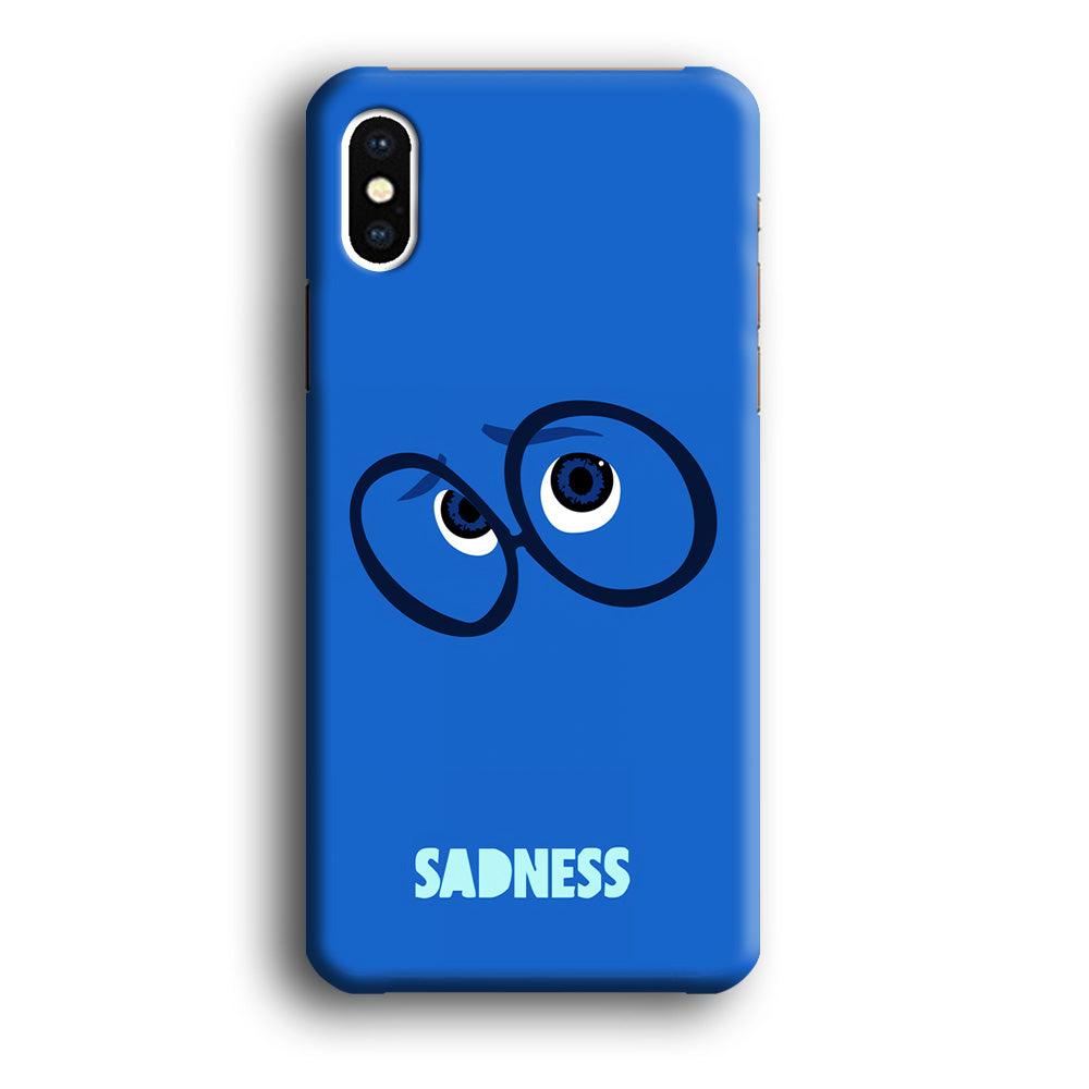 Inside Out Sadness Eyes iPhone Xs Max Case-Plastic / Full Wrap (3D Case)-Xtracase