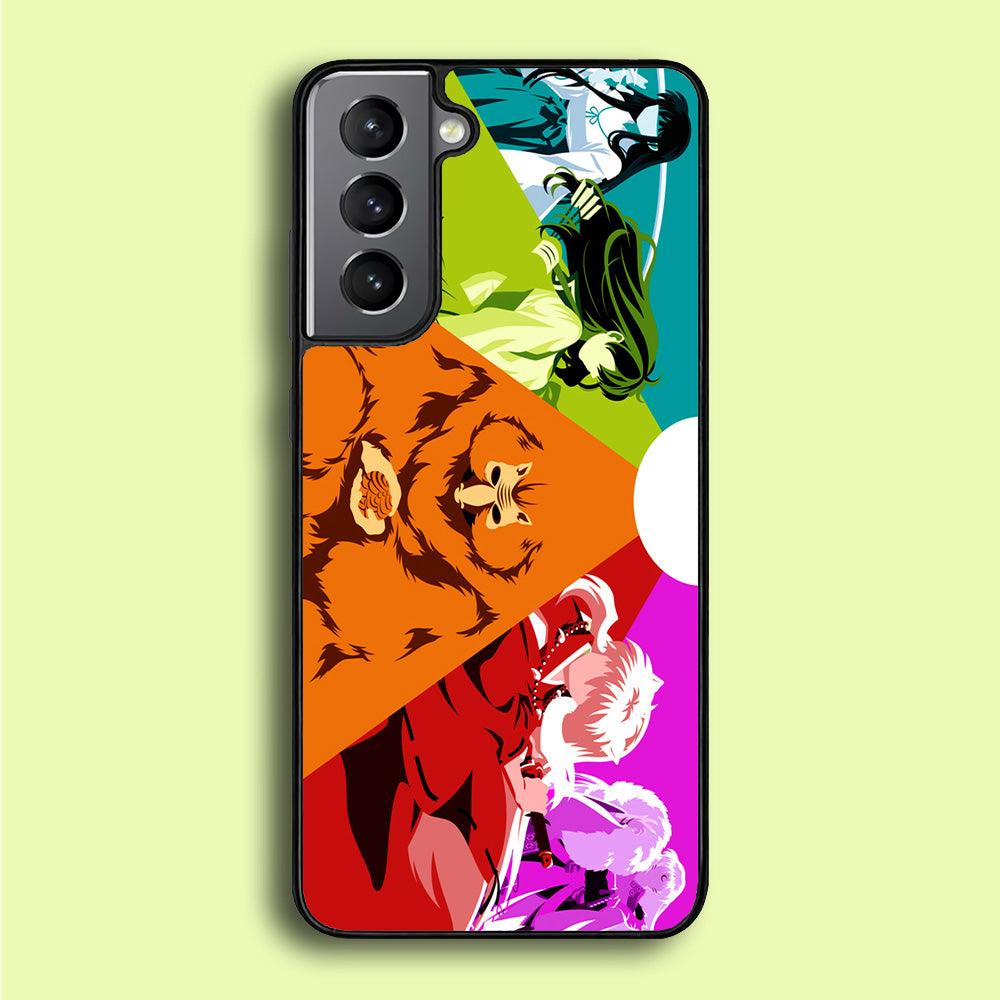 Inuyasha Characters Samsung Galaxy S21 Plus Case-Rubber / Black (2D Case)-Xtracase