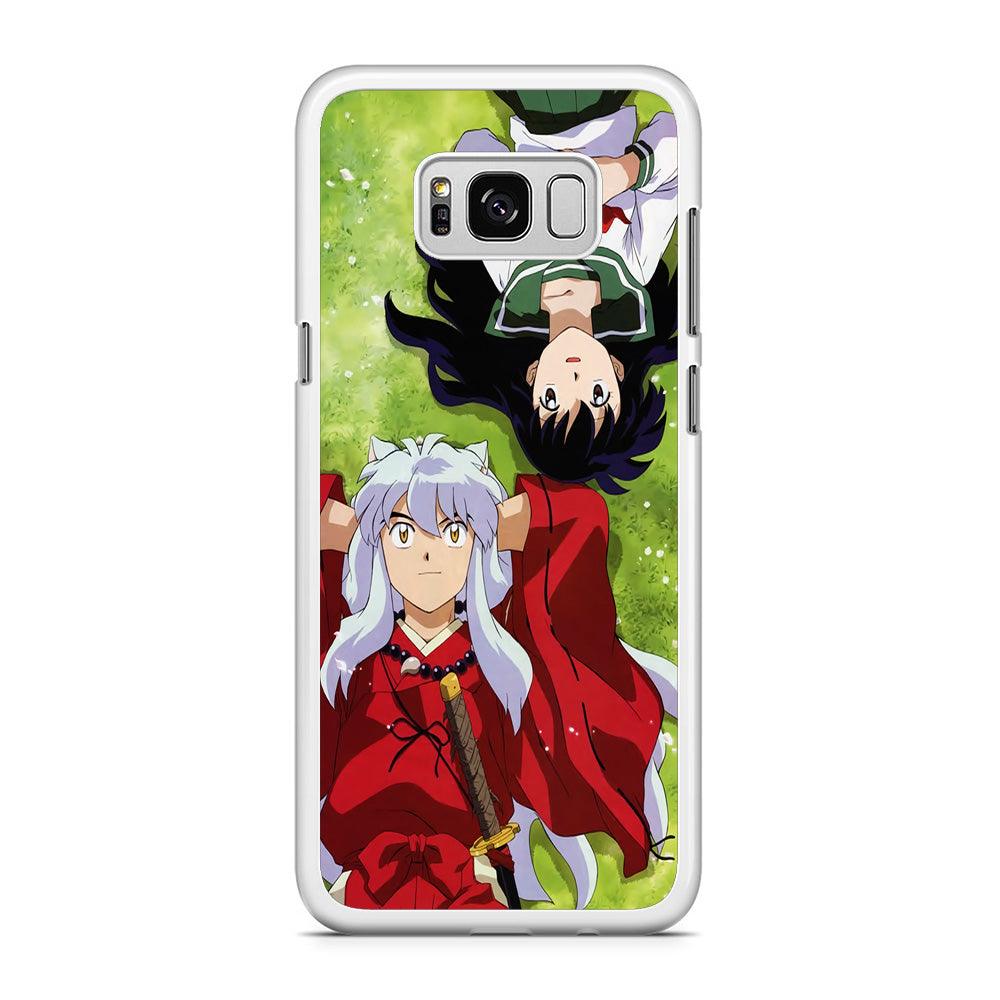 Inuyasha and Kagome Anime Samsung Galaxy S8 Case-Rubber / White (2D Case)-Xtracase