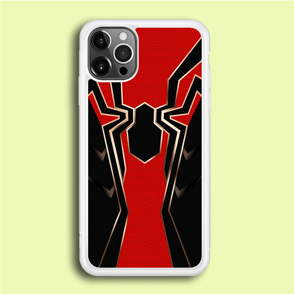 Iron Spiderman Armor iPhone 12 Pro Max Case-Rubber / White (2D Case)-Xtracase