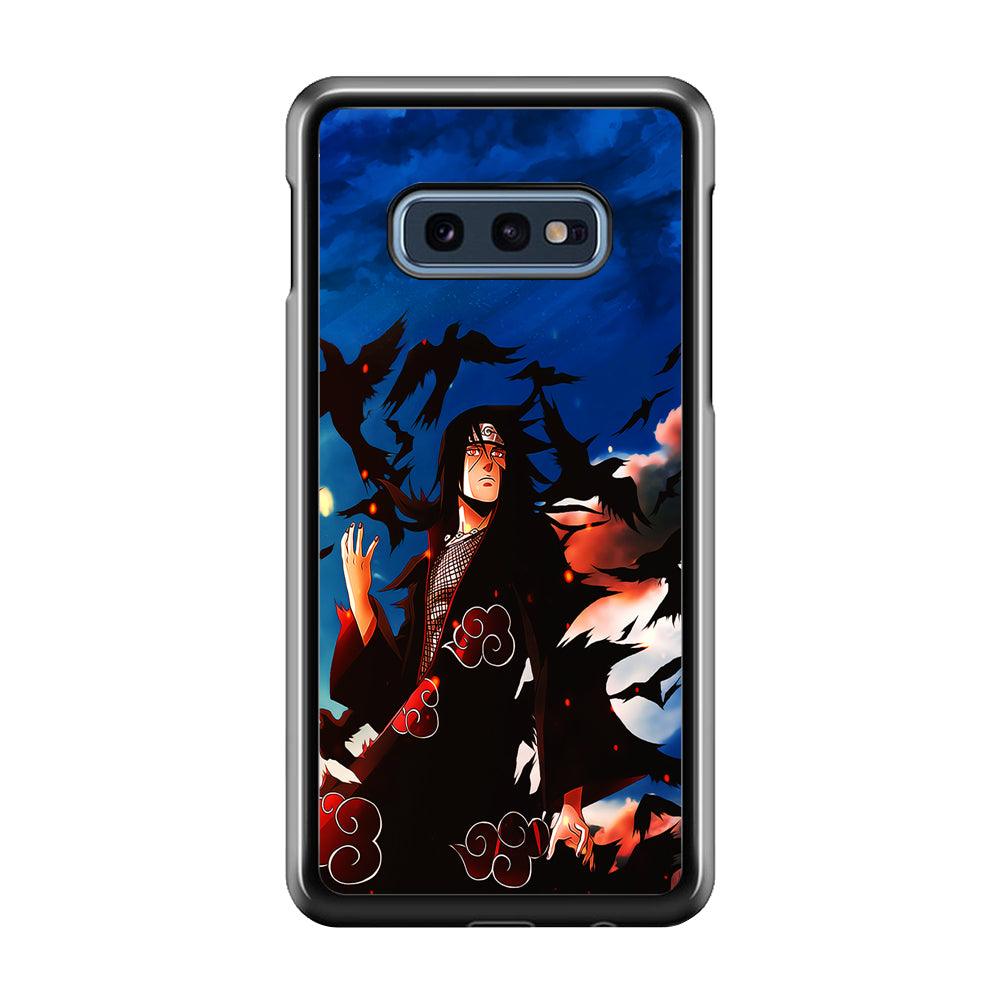 Itachi Uchiha Crow Jutsu Samsung Galaxy S10E Case-Rubber / White (2D Case)-Xtracase
