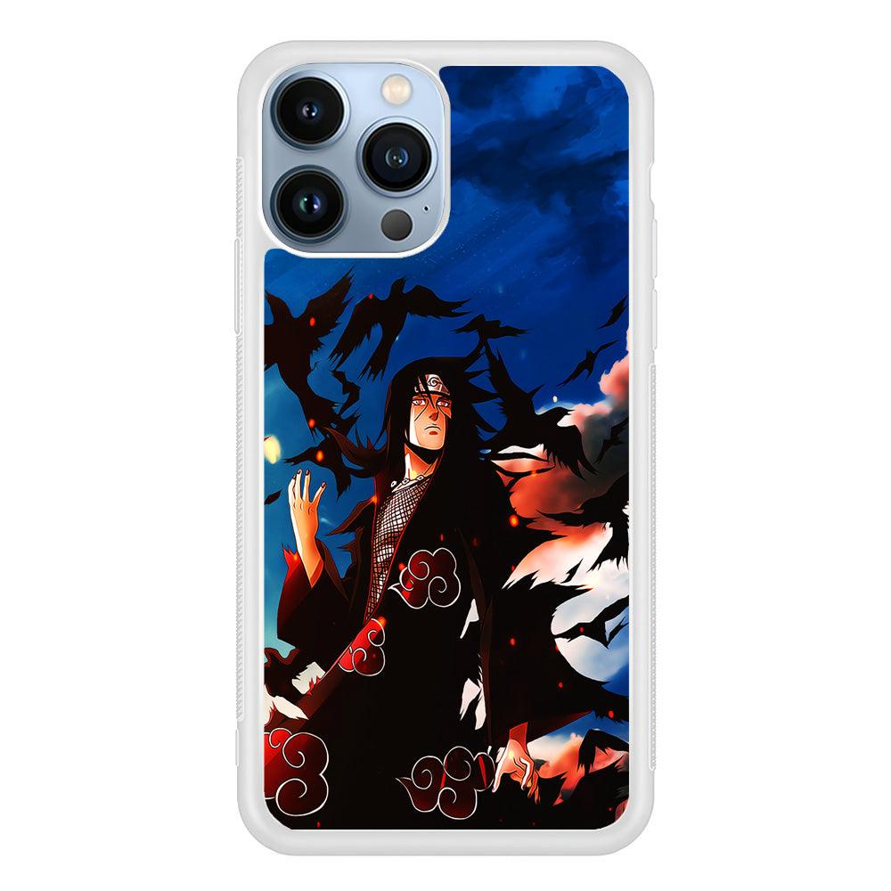 Itachi Uchiha Crow Jutsu iPhone 13 Pro Max Case-Rubber / White (2D Case)-Xtracase