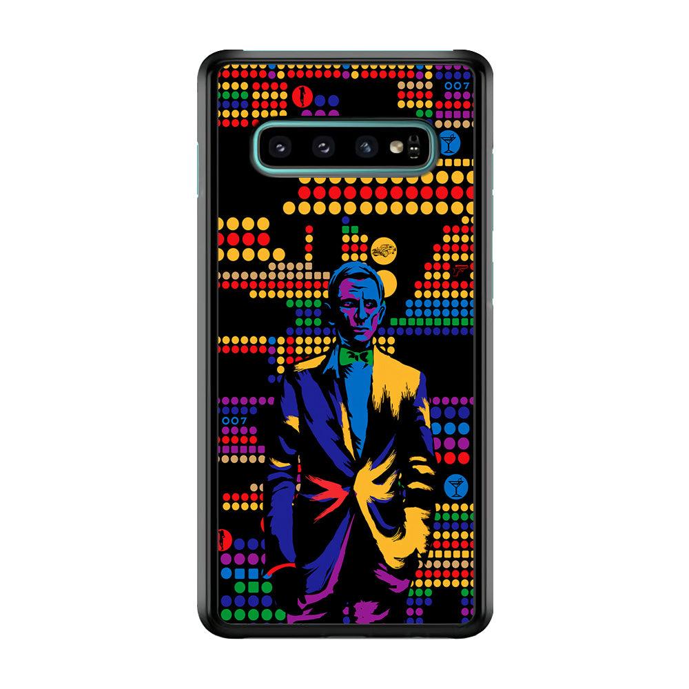 James Bond Abstract Art Samsung Galaxy S10 Case-Rubber / White (2D Case)-Xtracase