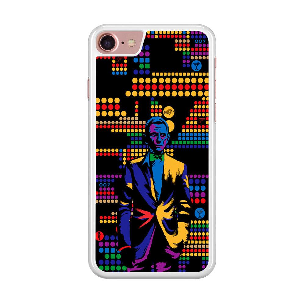 James Bond Abstract Art iPhone 7 Case-Rubber / White (2D Case)-Xtracase