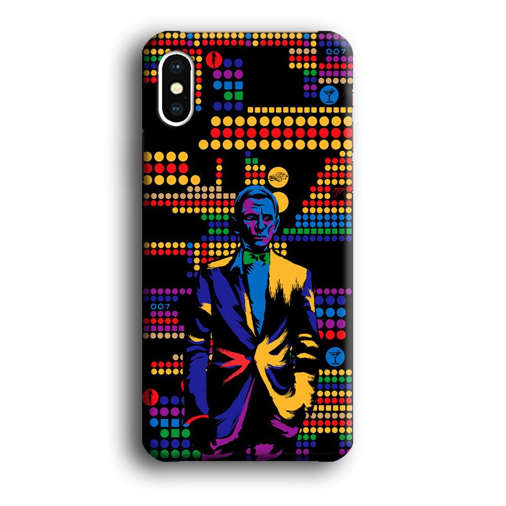 James Bond Abstract Art iPhone Xs Case-Plastic / Full Wrap (3D Case)-Xtracase