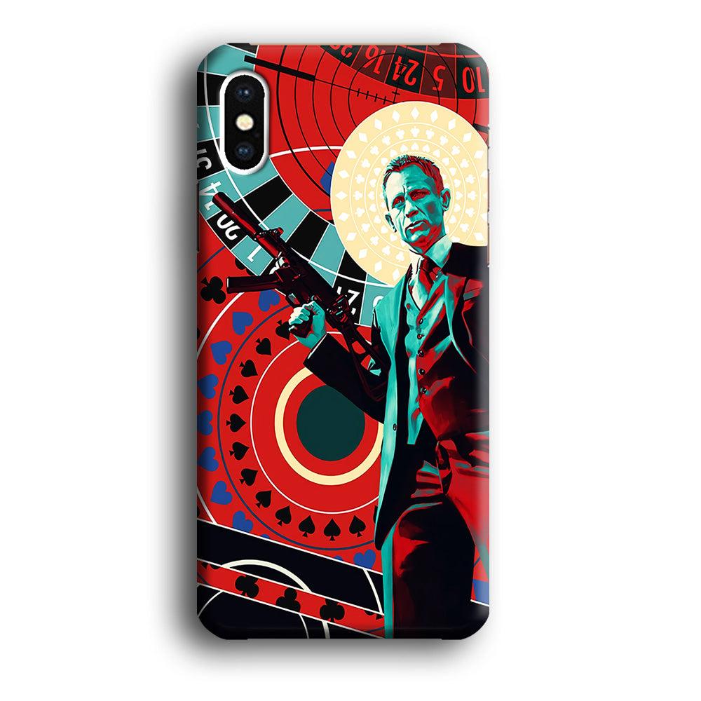 James Bond Poster Casino iPhone X Case-Plastic / Full Wrap (3D Case)-Xtracase
