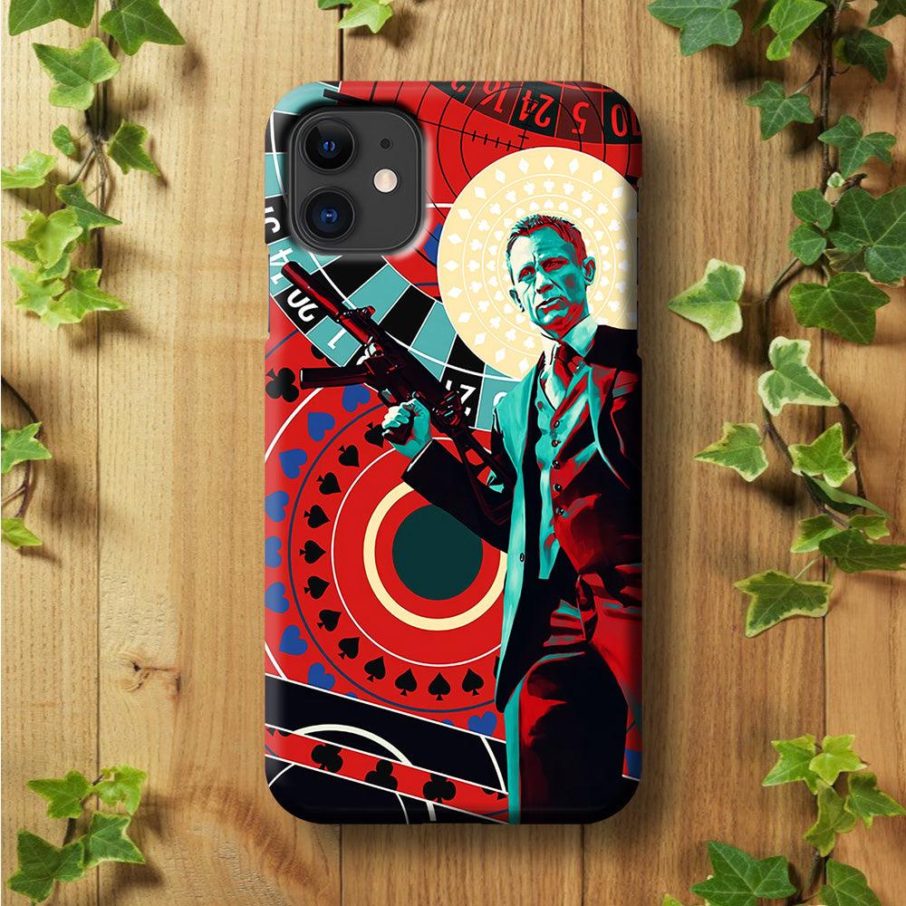 James Bond Poster Casino iPhone 11 Case-Plastic / Full Wrap (3D Case)-Xtracase