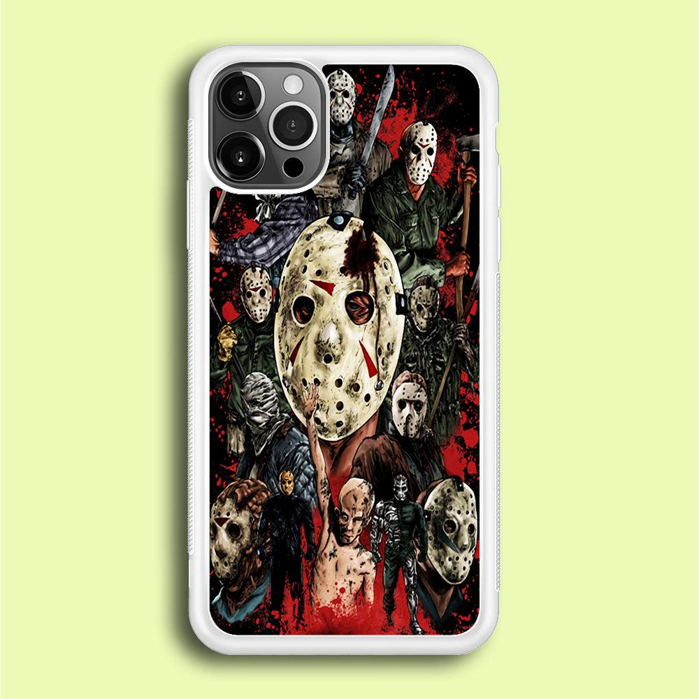 Jason Voorhees Friday the 13th iPhone 12 Pro Case-Rubber / White (2D Case)-Xtracase