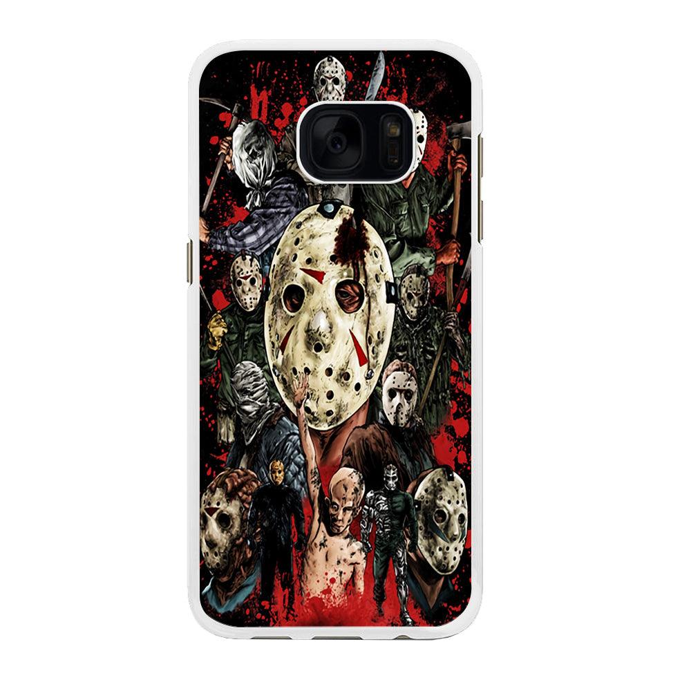 Jason Voorhees Friday the 13th Samsung Galaxy S7 Edge Case-Rubber / White (2D Case)-Xtracase