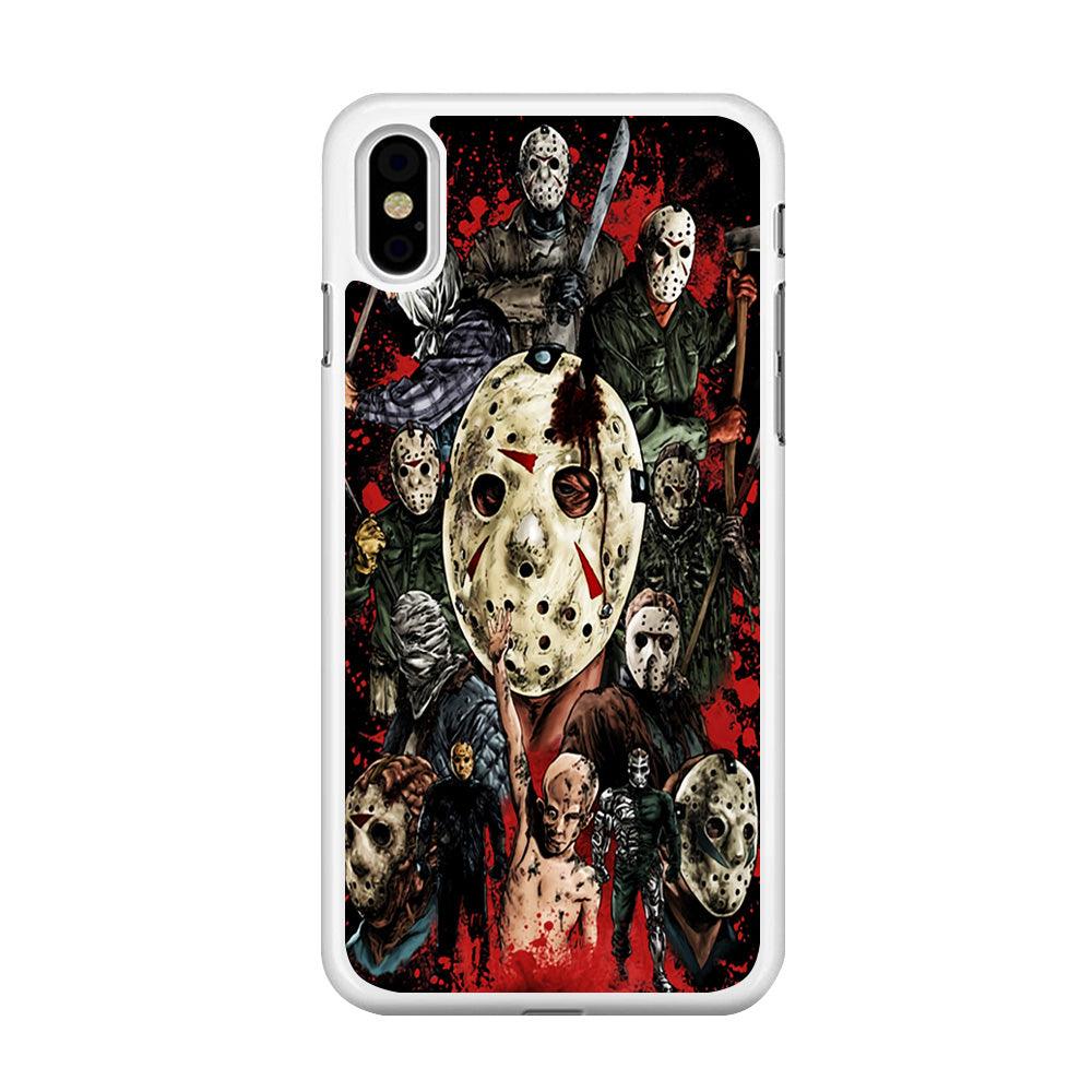 Jason Voorhees Friday the 13th iPhone X Case-Rubber / White (2D Case)-Xtracase