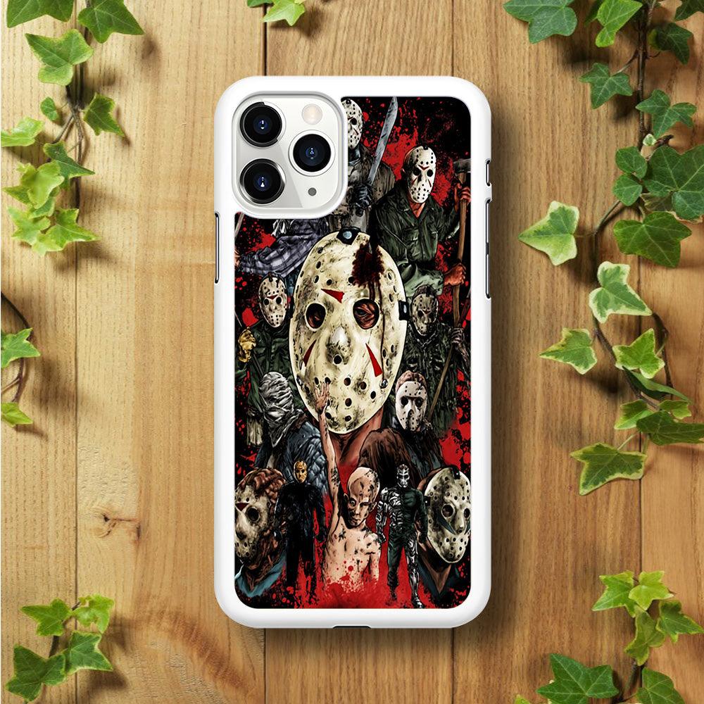 Jason Voorhees Friday the 13th iPhone 11 Pro Max Case-Rubber / White (2D Case)-Xtracase