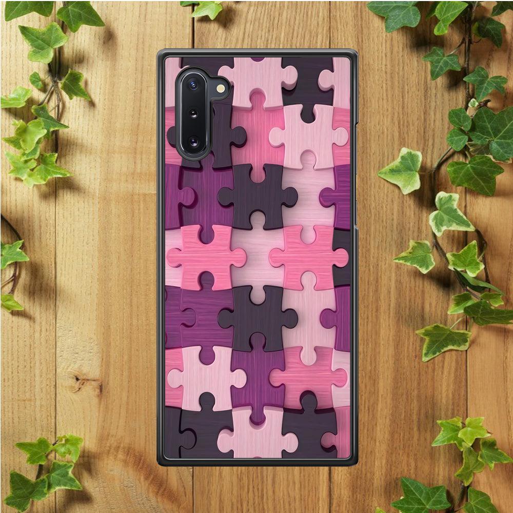 Jigsaw Puzzle Pattern Samsung Galaxy Note 10 Case-Rubber / Black (2D Case)-Xtracase