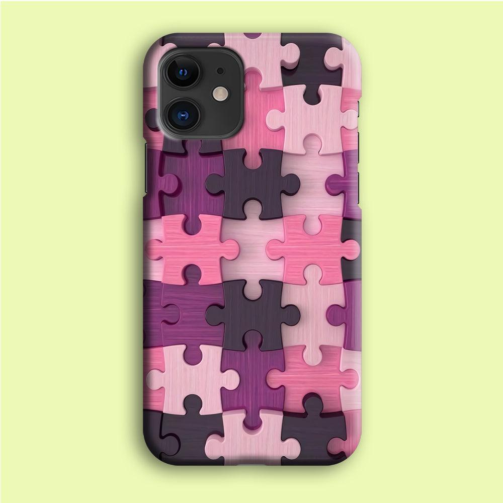 Jigsaw Puzzle Pattern iPhone 12 Case-Plastic / Full Wrap (3D Case)-Xtracase
