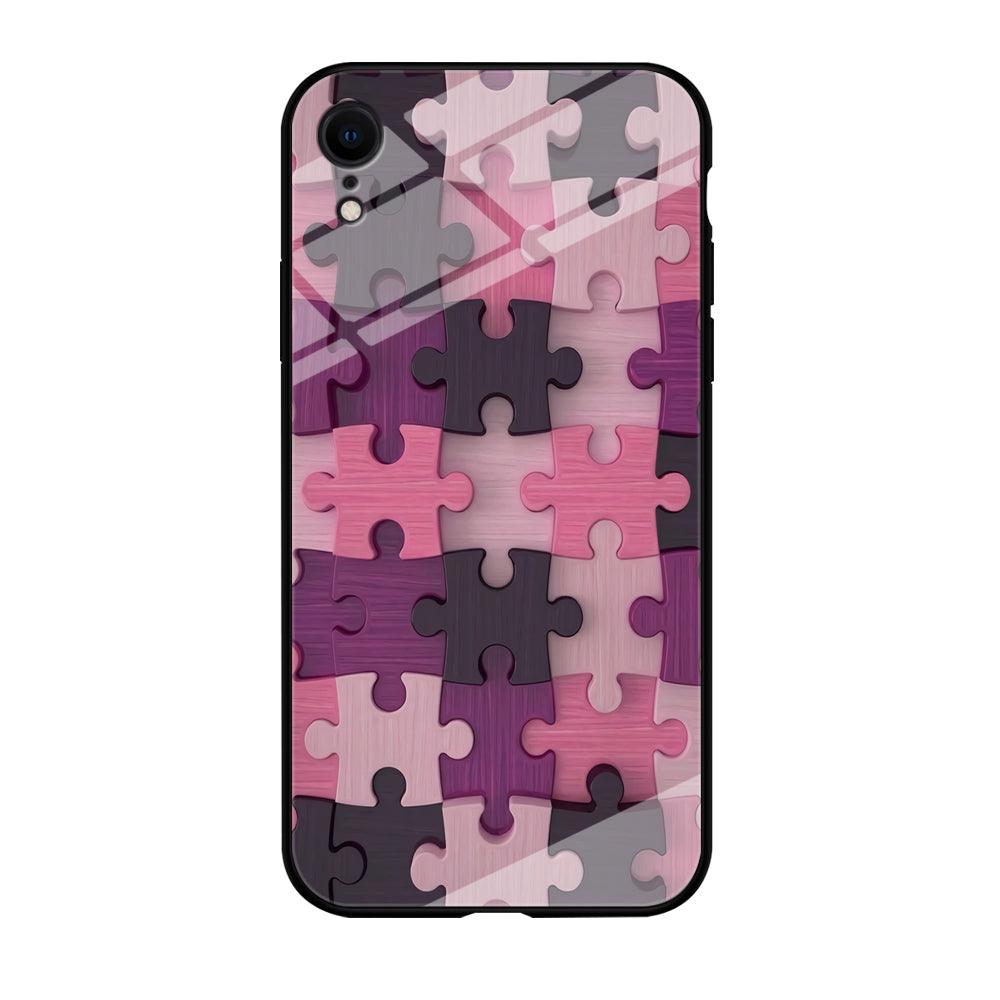 Jigsaw Puzzle Pattern iPhone XR Case-Tempered Glass Case-Xtracase