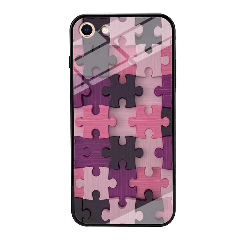 Jigsaw Puzzle Pattern iPhone 7 Case-Tempered Glass Case-Xtracase