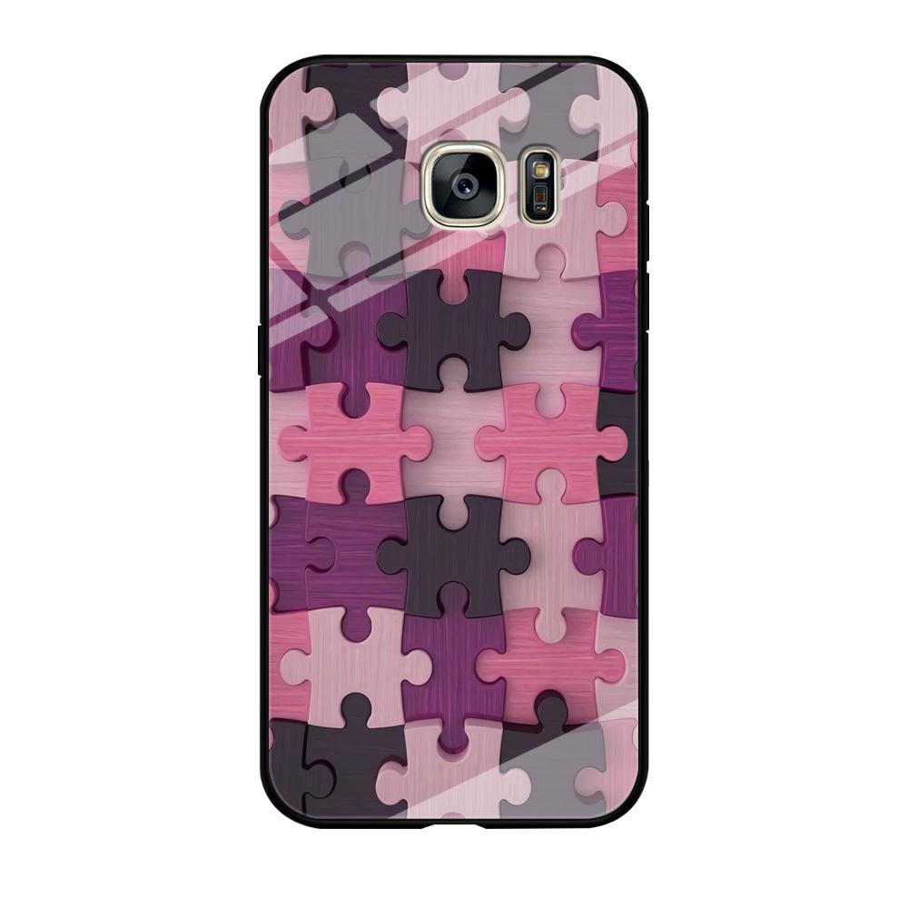 Jigsaw Puzzle Pattern Samsung Galaxy S7 Edge Case-Tempered Glass Case-Xtracase