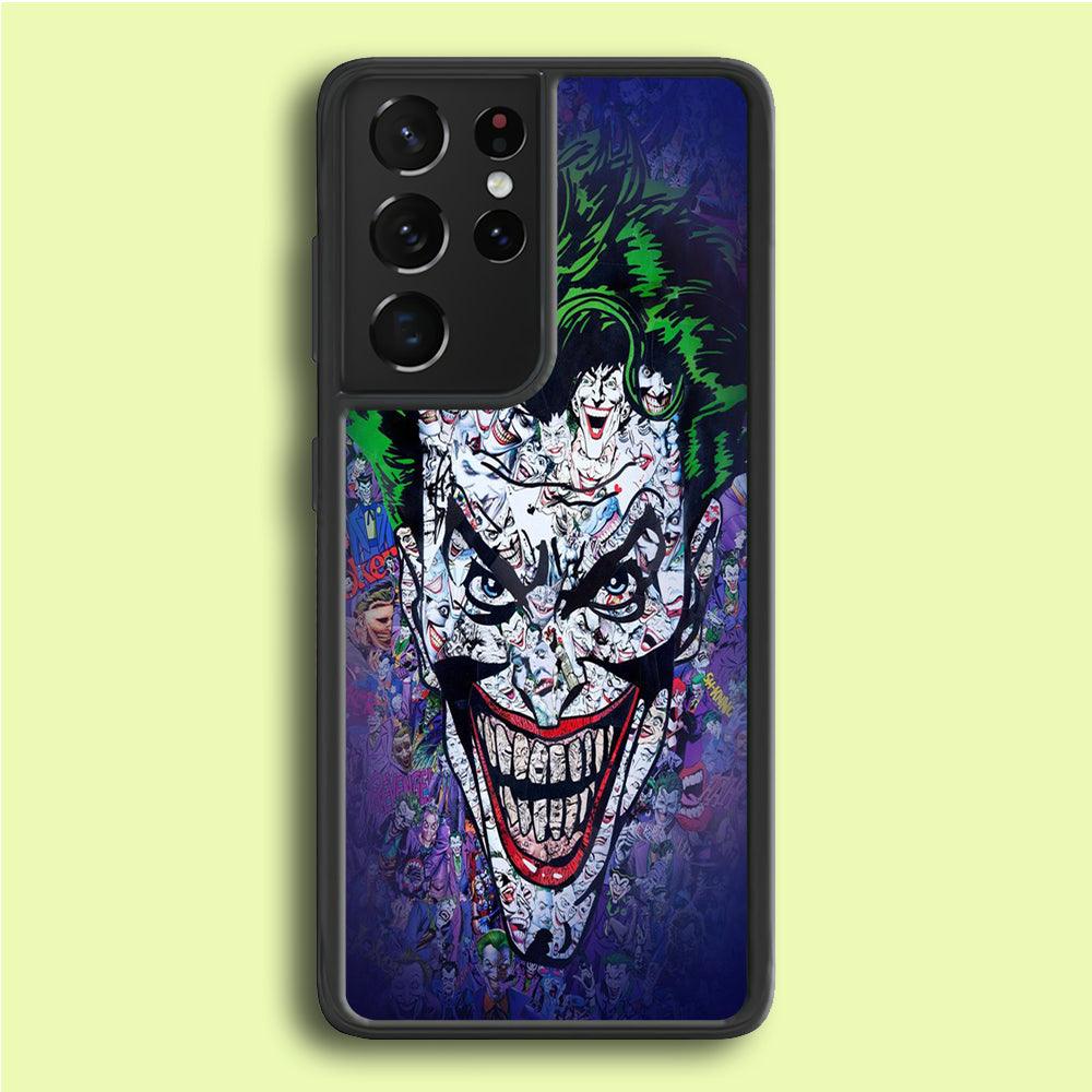 Joker Art Samsung Galaxy S21 Ultra Case-Rubber / Black (2D Case)-Xtracase