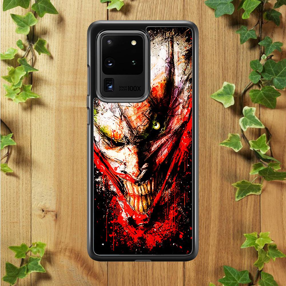Joker Smile Abstract Samsung Galaxy S20 Ultra Case-Rubber / Black (2D Case)-Xtracase