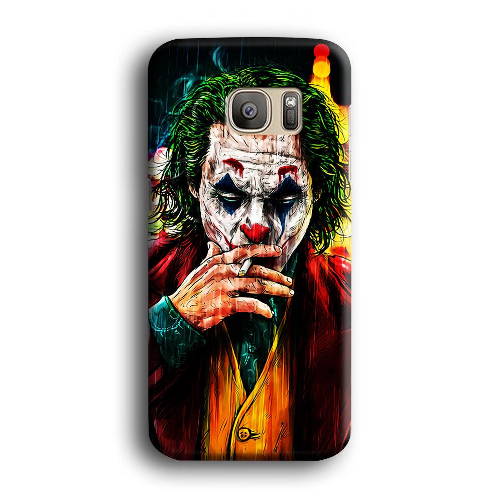 Joker Smoking Painting Samsung Galaxy S7 Edge Case-Plastic / Full Wrap (3D Case)-Xtracase