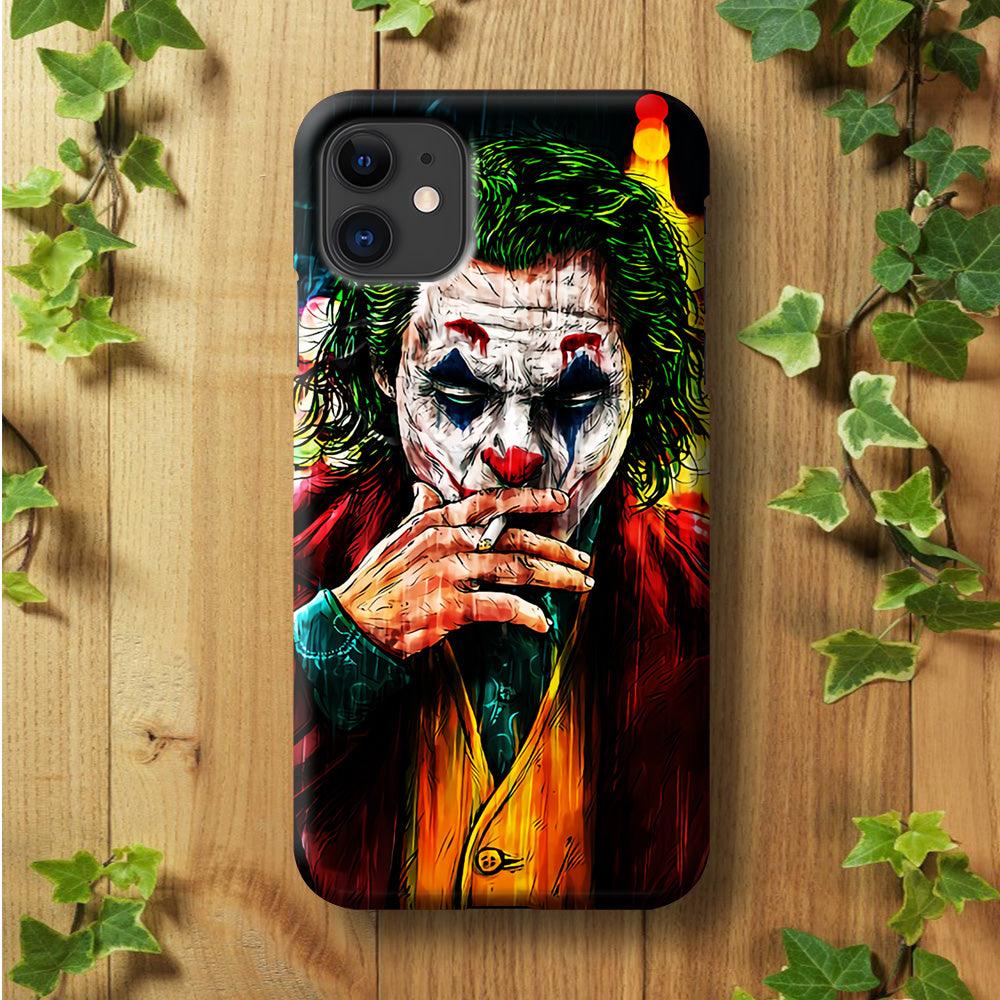 Joker Smoking Painting iPhone 11 Case-Plastic / Full Wrap (3D Case)-Xtracase
