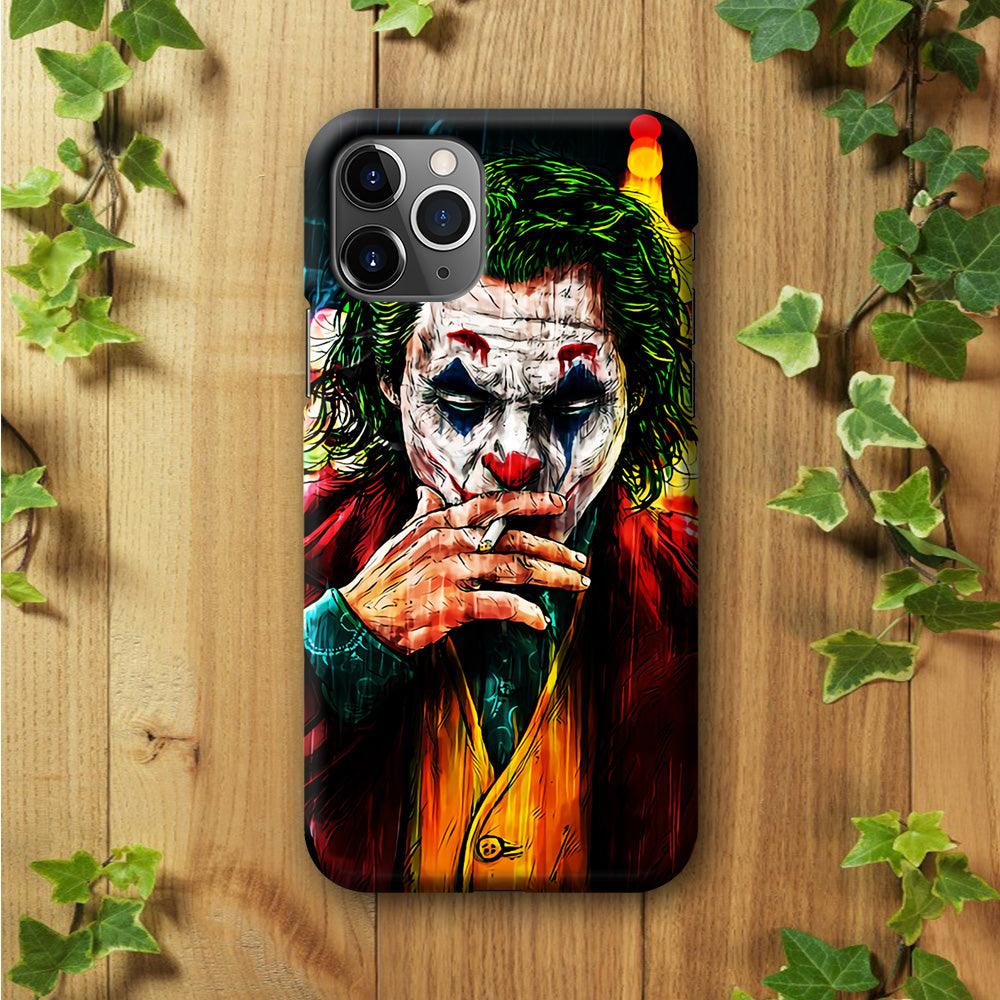 Joker Smoking Painting iPhone 11 Pro Max Case-Plastic / Full Wrap (3D Case)-Xtracase