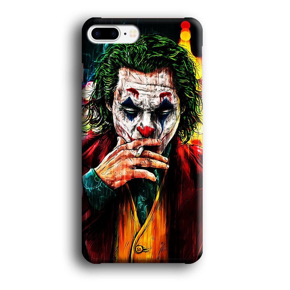 Joker Smoking Painting iPhone 8 Plus Case-Plastic / Full Wrap (3D Case)-Xtracase