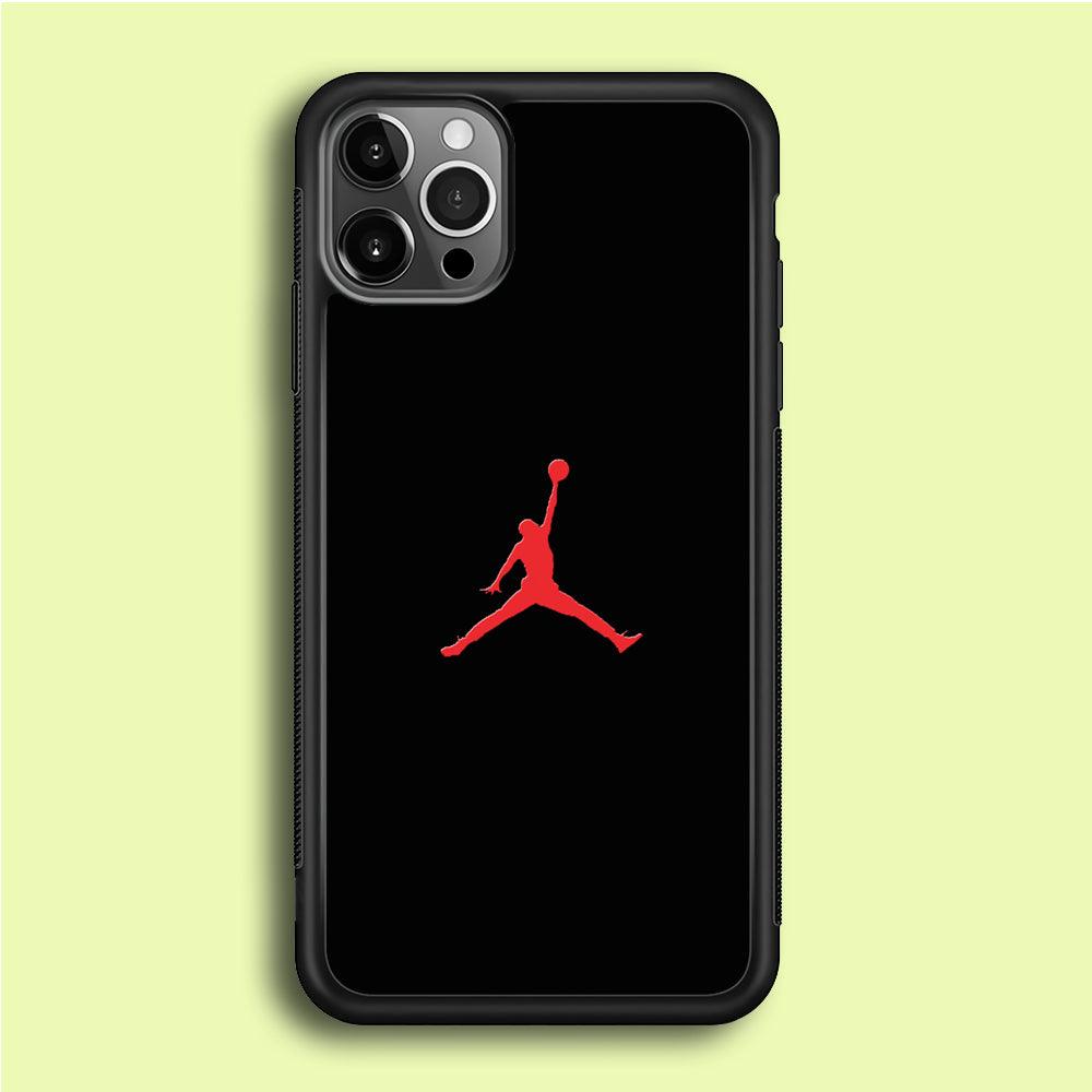 Jordan Logo 003 iPhone 12 Pro Case-Rubber / Black (2D Case)-Xtracase
