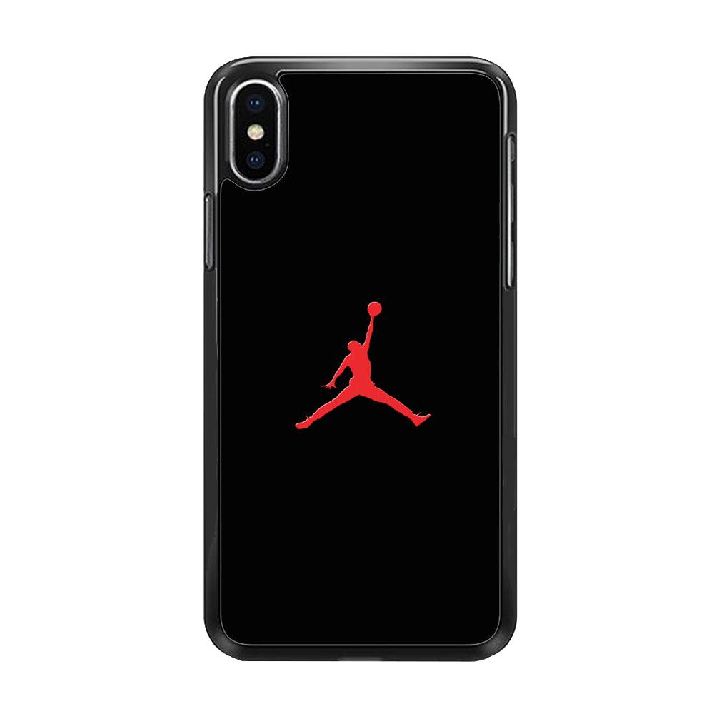 Jordan Logo 003 iPhone Xs Max Case-Rubber / Black (2D Case)-Xtracase