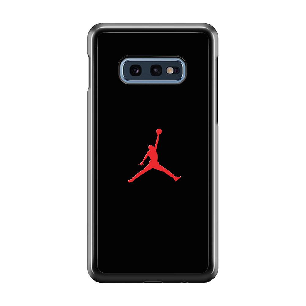 Jordan Logo 003 Samsung Galaxy S10E Case-Rubber / Black (2D Case)-Xtracase