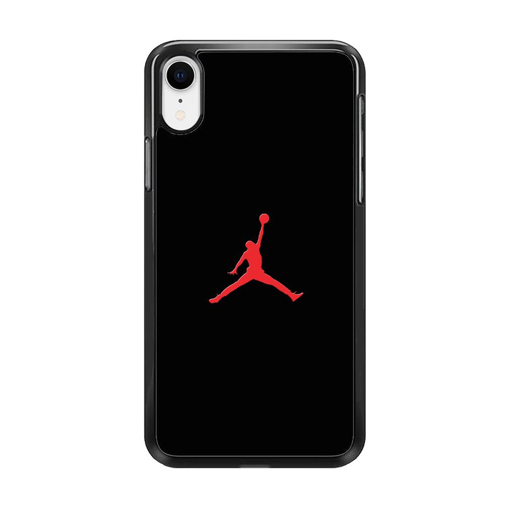 Jordan Logo 003 iPhone XR Case-Rubber / Black (2D Case)-Xtracase