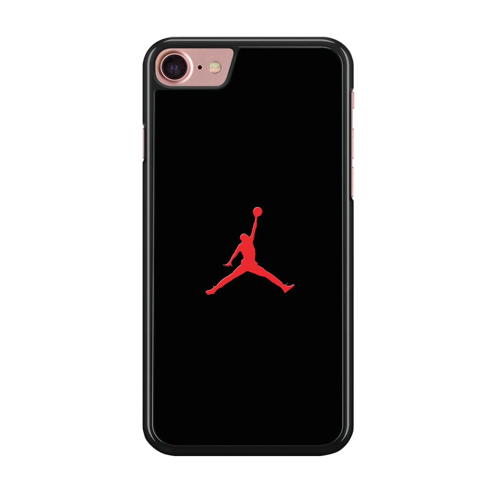 Jordan Logo 003 iPhone SE 2020 Case-Rubber / Black (2D Case)-Xtracase