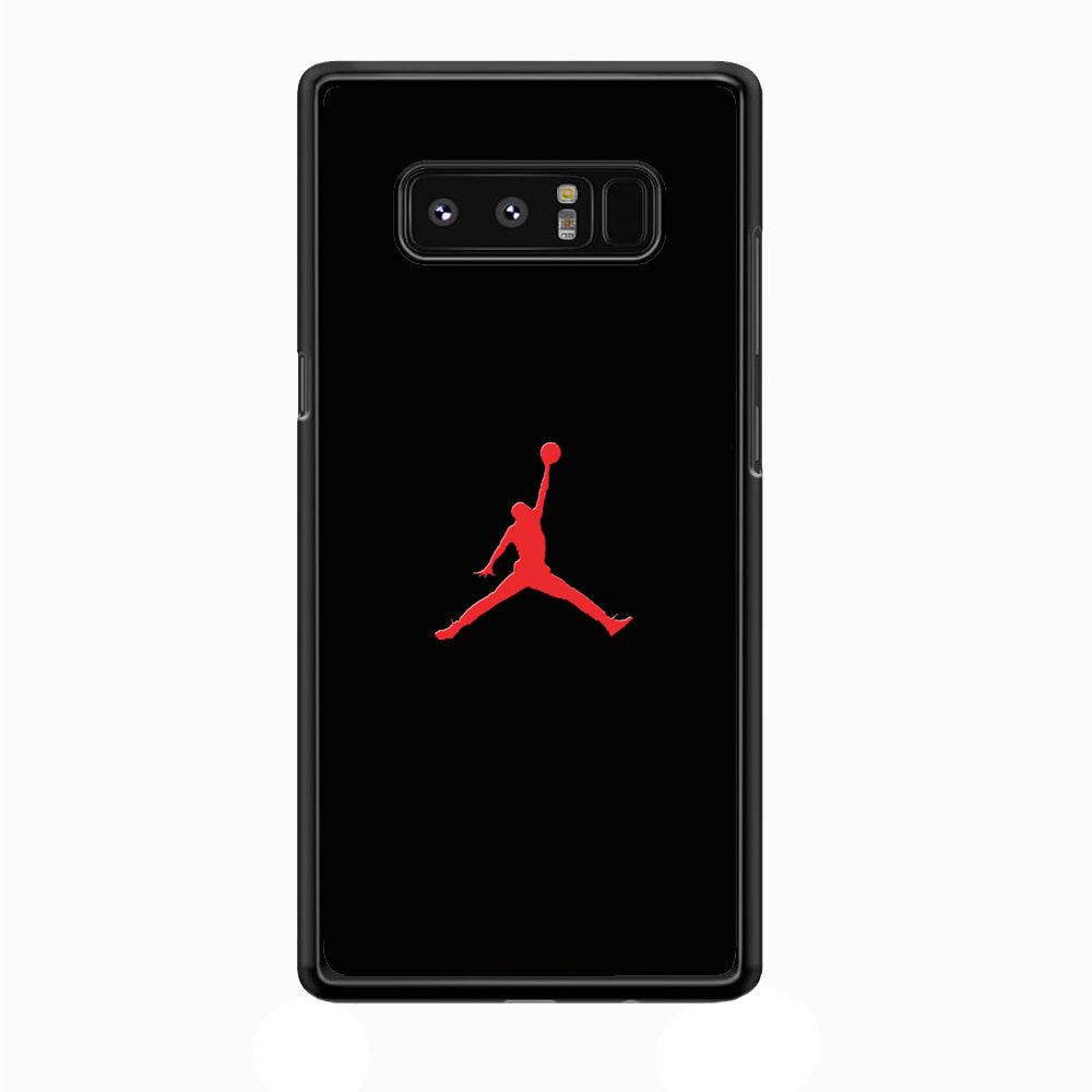 Jordan Logo 003 Samsung Galaxy Note 8 Case-Rubber / Black (2D Case)-Xtracase