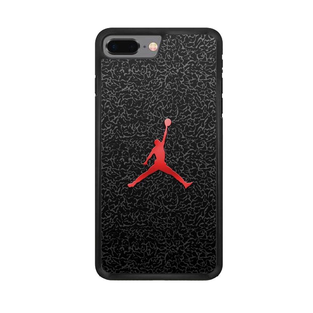 Jordan Logo 004 iPhone 8 Plus Case-Rubber / Black (2D Case)-Xtracase