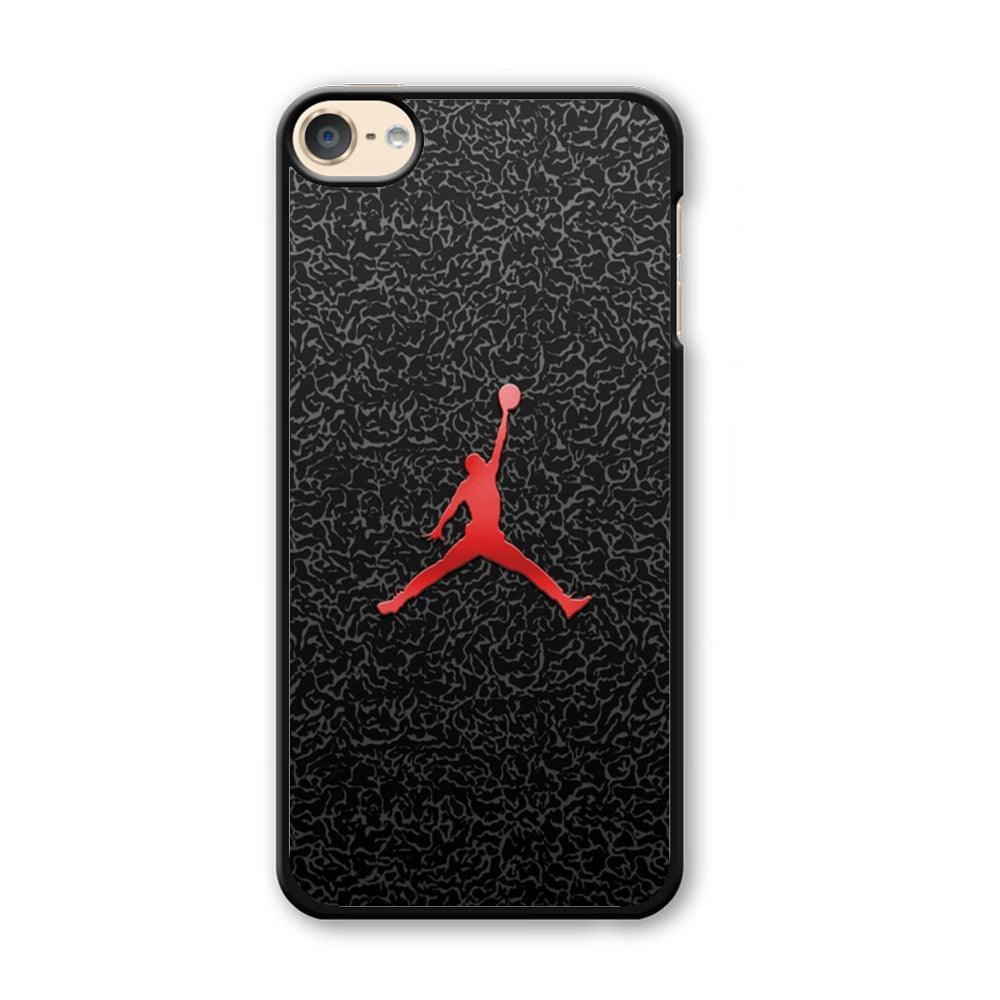 Jordan Logo 004 iPod Touch 6 Case-Rubber / Black (2D Case)-Xtracase
