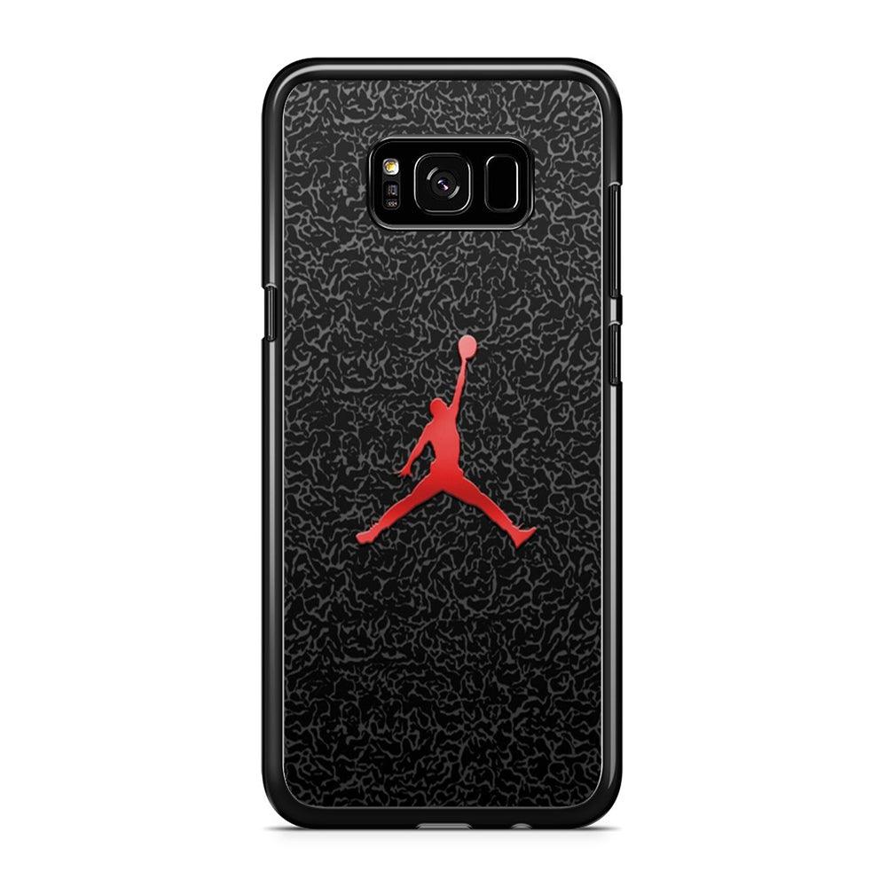 Jordan Logo 004 Samsung Galaxy S8 Case-Rubber / Black (2D Case)-Xtracase