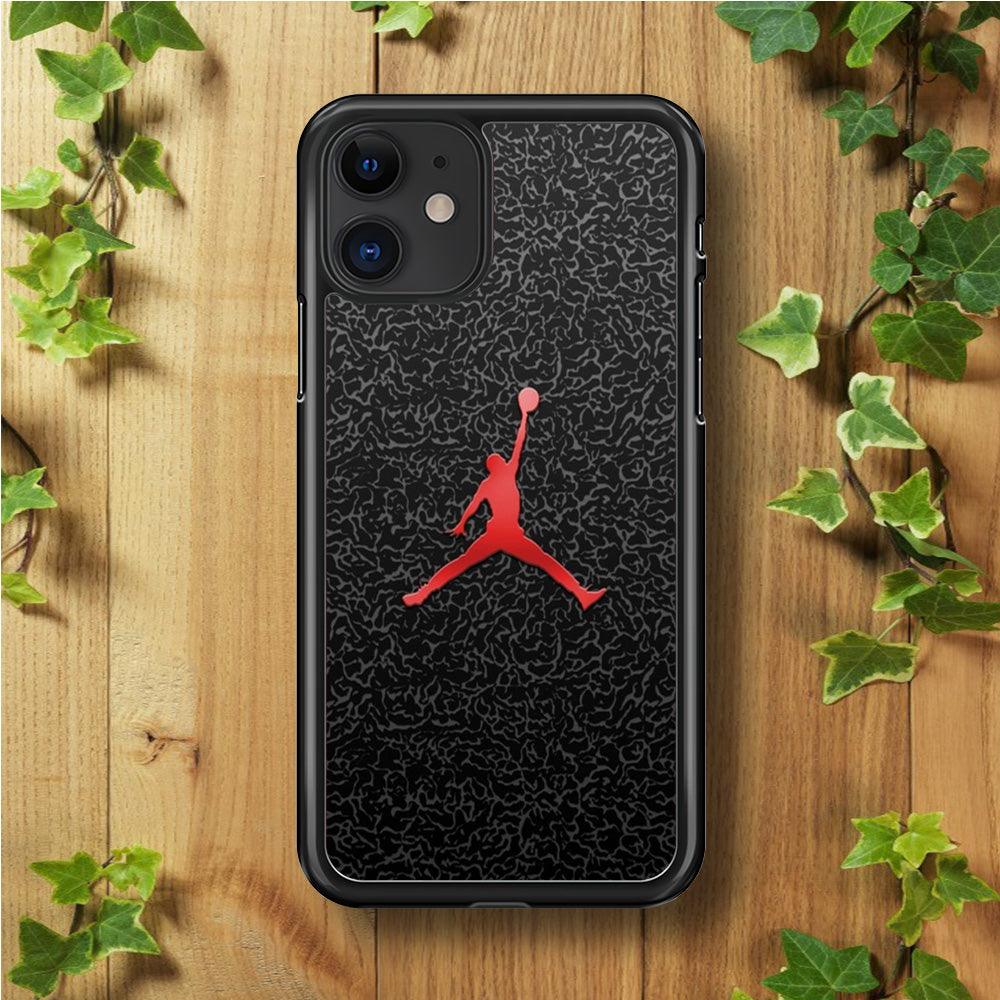 Jordan Logo 004 iPhone 11 Case-Rubber / Black (2D Case)-Xtracase