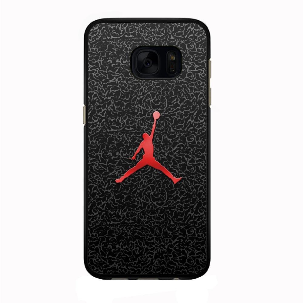 Jordan Logo 004 Samsung Galaxy S7 Case-Rubber / Black (2D Case)-Xtracase