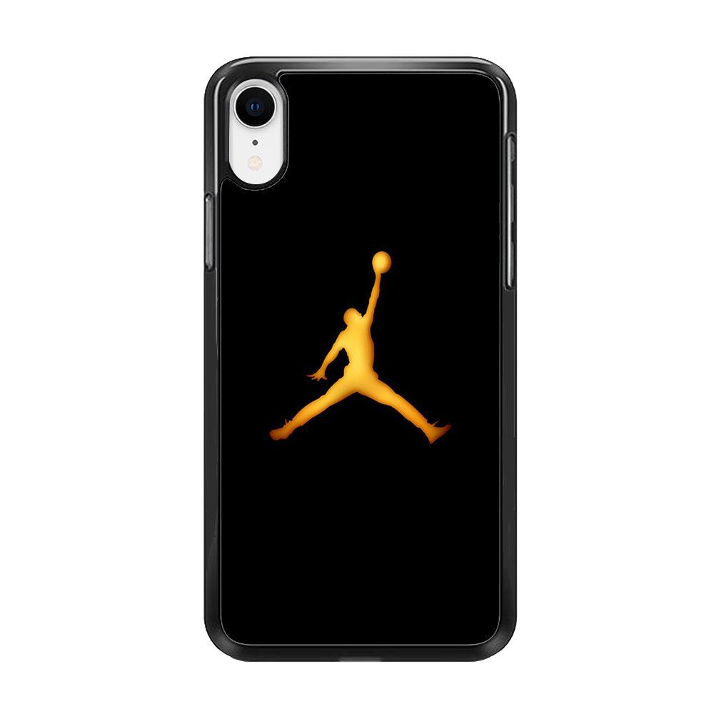 Jordan Logo 006 iPhone XR Case-Rubber / Black (2D Case)-Xtracase