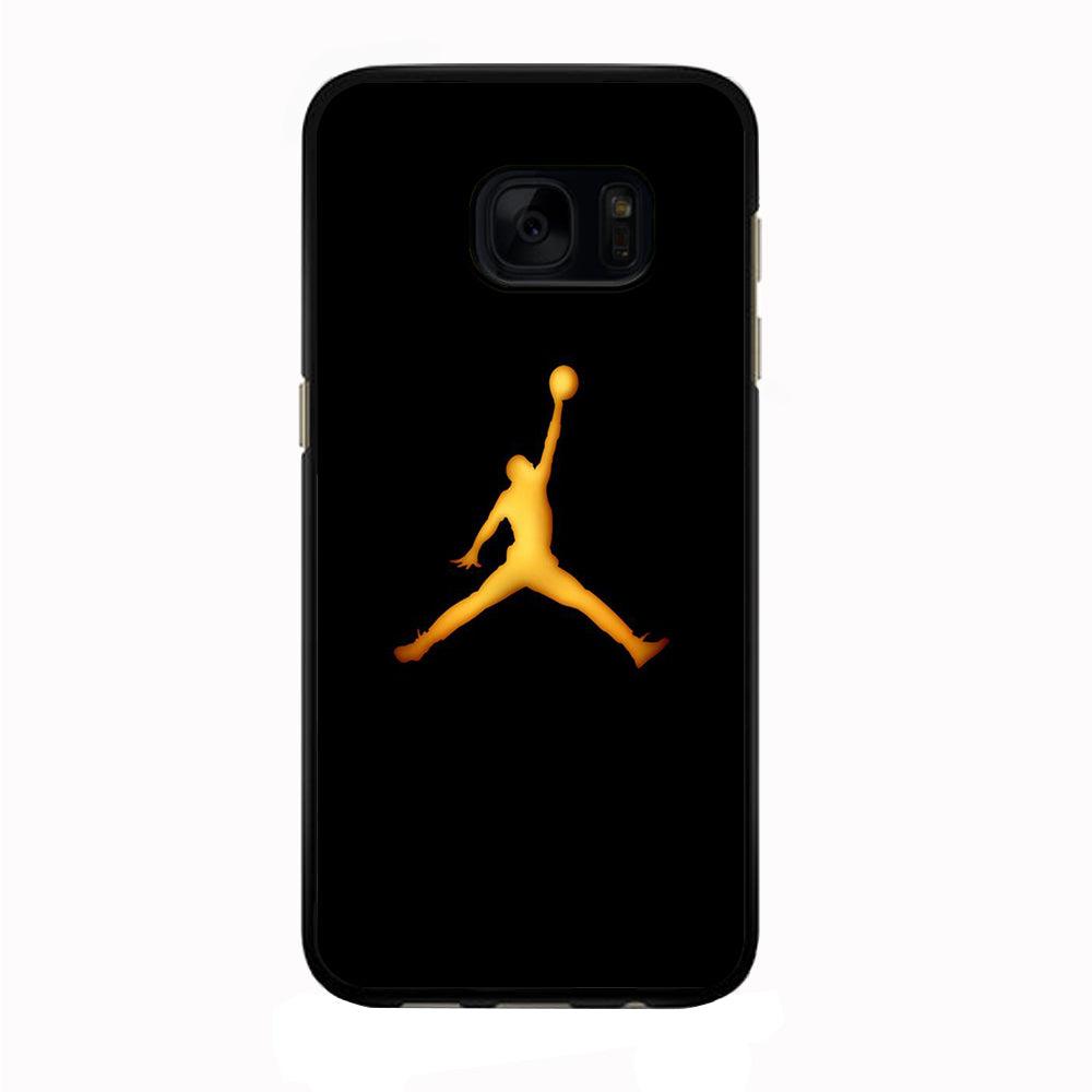 Jordan Logo 006 Samsung Galaxy S7 Case-Rubber / Black (2D Case)-Xtracase