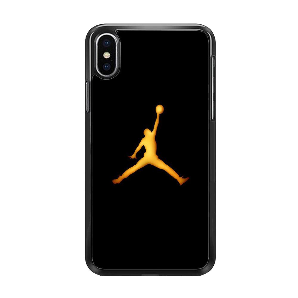 Jordan Logo 006 iPhone Xs Max Case-Rubber / Black (2D Case)-Xtracase