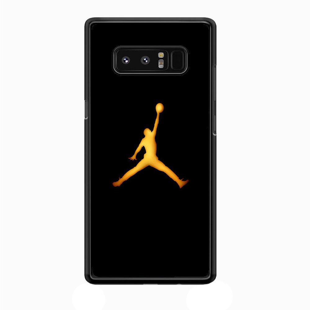 Jordan Logo 006 Samsung Galaxy Note 8 Case-Rubber / Black (2D Case)-Xtracase