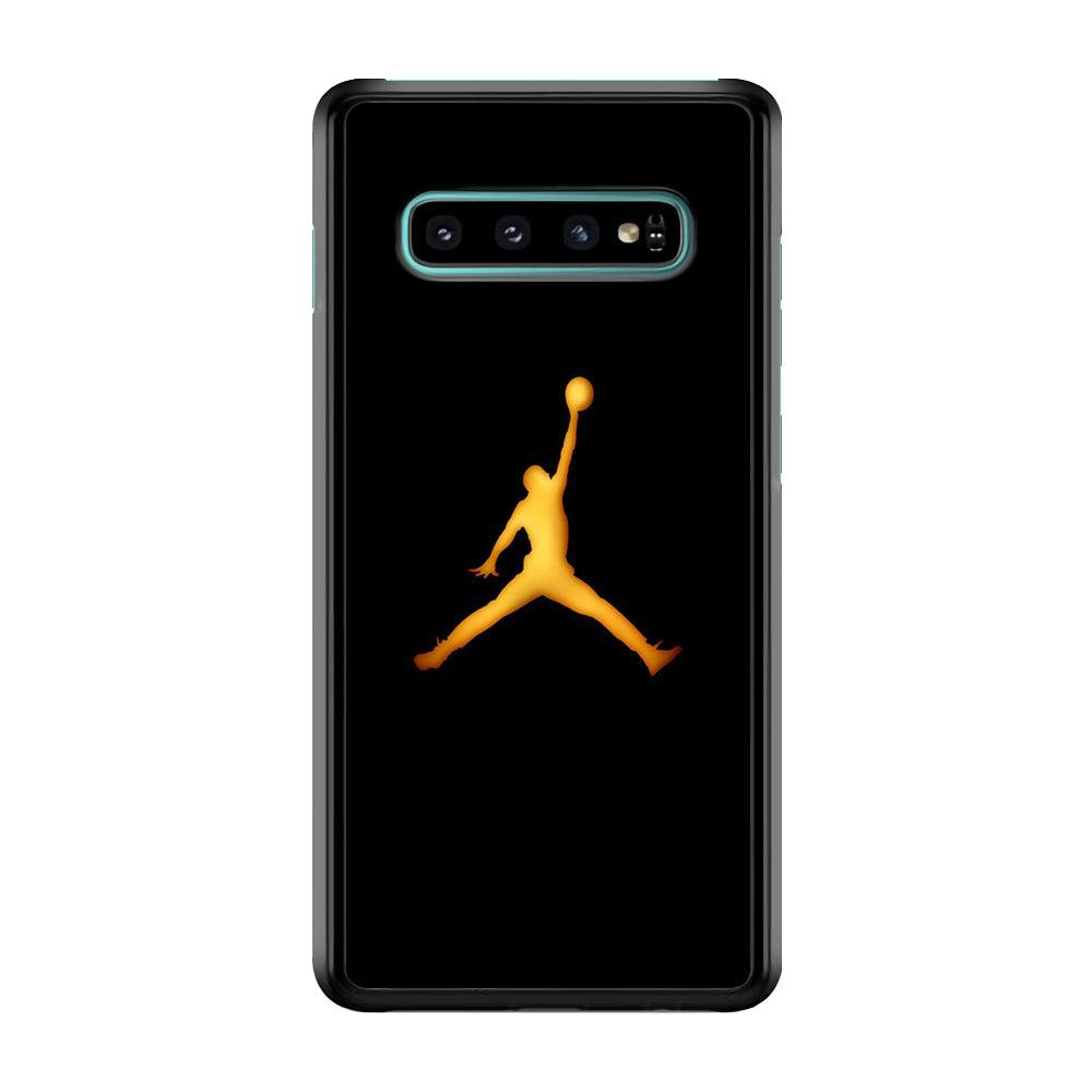 Jordan Logo 006 Samsung Galaxy S10 Case-Rubber / Black (2D Case)-Xtracase
